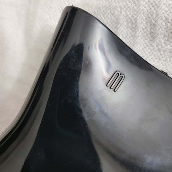 Melissa Classic Chunky Heel Waterproof Rain Boots Square Toe Wellie Black Size 6 - Picture 9 of 16